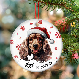 Christmas Cocker Spanel Dog Personalisiert Keramik Ornament