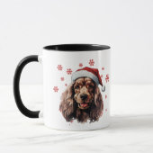 Christmas Cocker Spanel Dog Personalisiert Tasse (Links)
