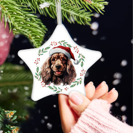 Christmas Cocker Spaniel Personalisiert Keramik Ornament