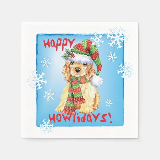 Christmas Cocker Spaniel Serviette (Vorderseite)