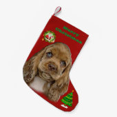 Christmas Cocker spaniel Strumpf Kleiner Weihnachtsstrumpf (Vorderansicht (hängend))