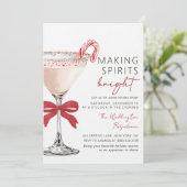 Christmas Cocktail Holiday Party Invitation Einladung (Stehend Vorderseite)