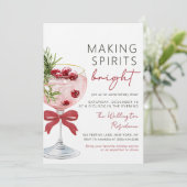 Christmas Cocktail Holiday Party Invitation Einladung (Stehend Vorderseite)