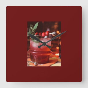 ***CHRISTMAS COCKTAIL*** KLOCK QUADRATISCHE WANDUHR
