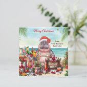 Christmas Cocktail Party Greeting Card Feiertagskarte (Stehend Vorderseite)