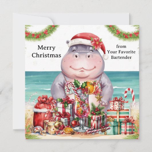 Christmas Cocktail Party Greeting Card Feiertagskarte (Vorderseite)