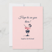 Christmas Cocktail Party Pink And Black Elegant Einladung (Rückseite)