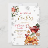 Christmas Cocktails and Cookies Party Invitation Einladung (Vorderseite)