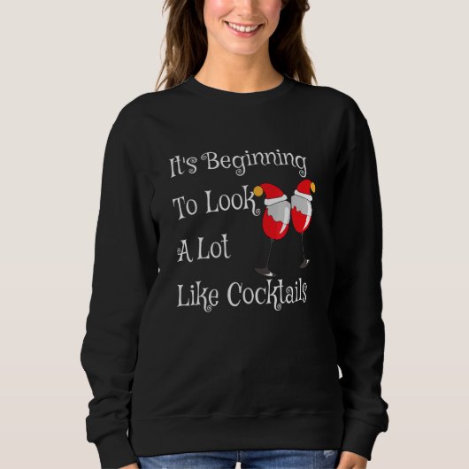 Christmas Cocktails Party Drinking Holiday Bartend Sweatshirt (Vorderseite)