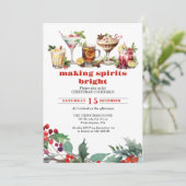 Christmas Cocktails Party Making spirits bright Einladung (Stehend Vorderseite)