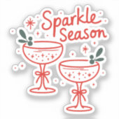 Christmas Cocktails Sparkle Season  Aufkleber (Vorderseite)