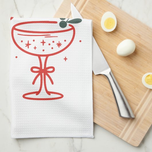 Christmas Cocktails Sparkle Season Geschirrtuch (Viertel Falte)