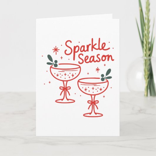 Christmas Cocktails Sparkle Season  Karte (Vorderseite)
