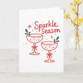 Christmas Cocktails Sparkle Season  Karte (Gelbe Blume)