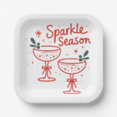 Christmas Cocktails Sparkle Season  Pappteller (Vorderseite)