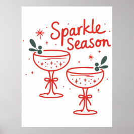 Christmas Cocktails Sparkle Season  Poster