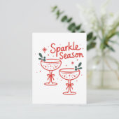 Christmas Cocktails Sparkle Season Postkarte (Stehend Vorderseite)