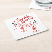 Christmas Cocktails Sparkle Season  Rechteckiger Pappuntersetzer (angewinkelt)