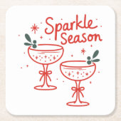 Christmas Cocktails Sparkle Season  Rechteckiger Pappuntersetzer (Vorderseite)