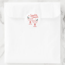 Christmas Cocktails Sparkle Season  Runder Aufkleber