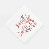 Christmas Cocktails Sparkle Season Serviette (Ecke)