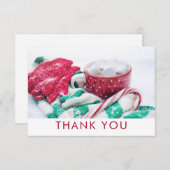 Christmas Cocoa Candy Cane Scarf & Mitt Vielen Dan Dankeskarte (Vorne/Hinten)