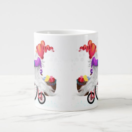 Christmas Coffee Mug Gnome with Bike and Ohrts Jumbo-Tasse (Vorderseite)