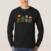 Christmas Coffee Peppermint Iced Latte Snowmen Swe T-Shirt (Vorderseite)