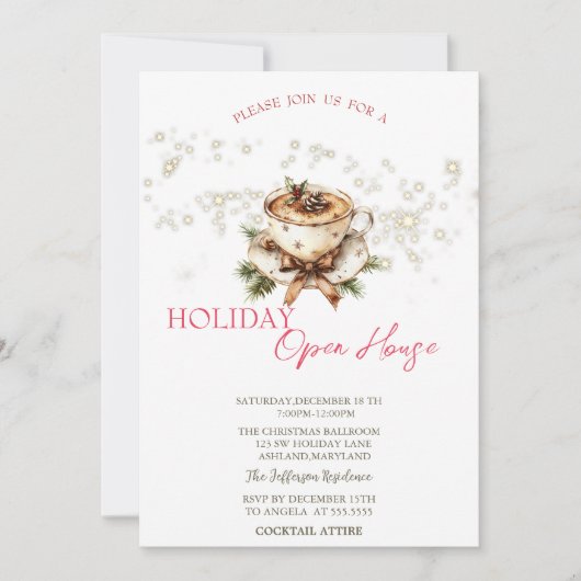 Christmas Coffee Stars Open House Einladung (Vorderseite)
