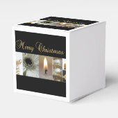 Christmas Collage Black, White and Gold Geschenkschachtel (Vorderseite)