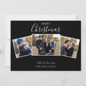 Christmas Collage Foto Black Flat Card (Vorderseite)