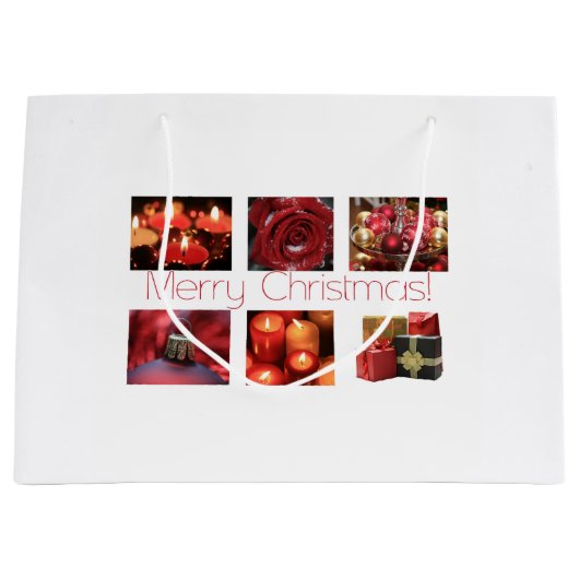 Christmas Collage in Red Große Geschenktüte (Vorderseite)