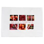 Christmas Collage in Red Große Geschenktüte (Rückseite)