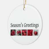 Christmas Collage in Red Keramikornament (Links)