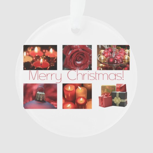 Christmas Collage in Red Ornament (Vorderseite)