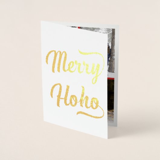 Christmas Collage Merry Ho Ho Red Folienkarte (Vorderseite)