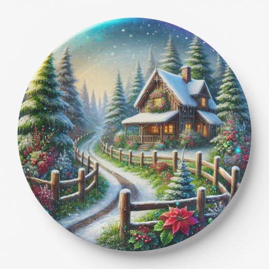 Christmas Collage Pappteller (Vorderseite)