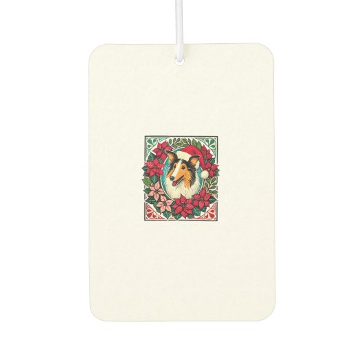 Christmas Collie Dog Illustration Weihnachten Coll Autolufterfrischer (Vorderseite)
