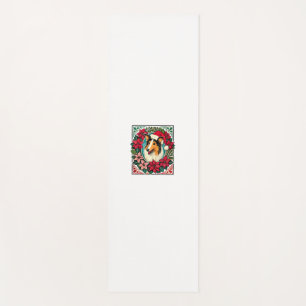 Christmas Collie Dog Illustration Weihnachten Coll Yogamatte