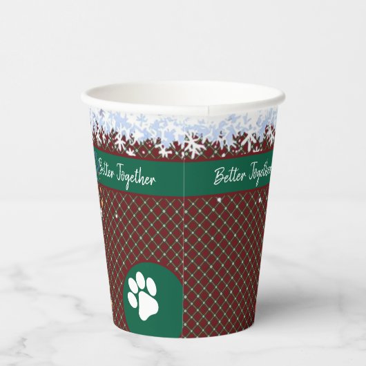 Christmas Collie Dog Reindeer Gift Graphic Pappbecher (Rechts)