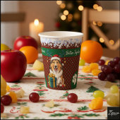 Christmas Collie Dog Reindeer Gift Graphic Pappbecher