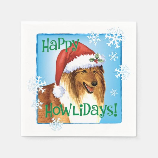 Christmas Collie Napkins Serviette (Vorderseite)