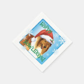 Christmas Collie Napkins Serviette (Ecke)