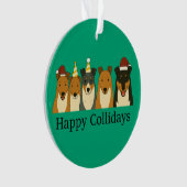 Christmas Collie Ornaments Ornament (Vorderseite)