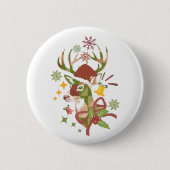 Christmas Colorful Deer Design Button (Vorderseite)