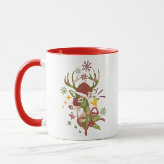 Christmas Colorful Deer Design Colored Tasse (Links)