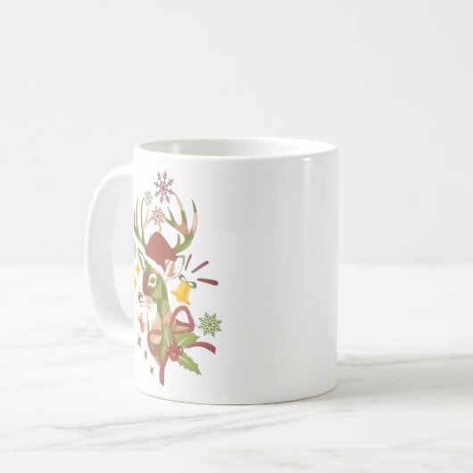 Christmas Colorful Deer Design Kaffeetasse (Vorderseite Links)