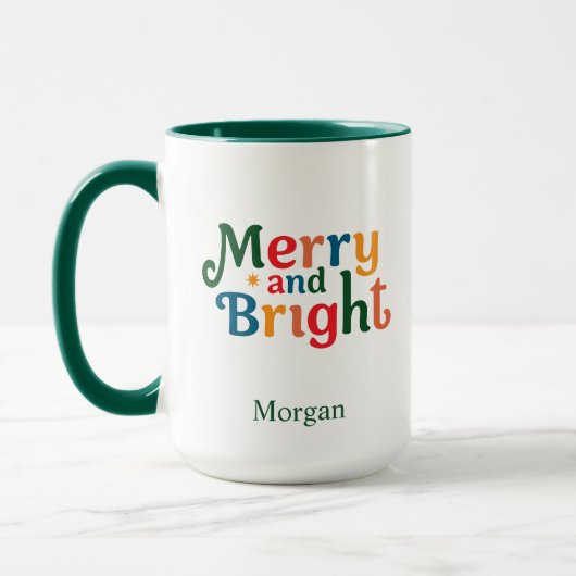 Christmas Colorful merry and bright Personalized Tasse (Links)