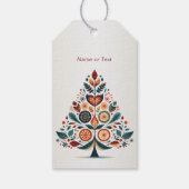Christmas Colorful Tree Scandinavia Folk Art Geschenkanhänger (Rückseite)