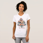 Christmas Colorful Tree Scandinavia Folk Art T-Shirt (Vorne ganz)